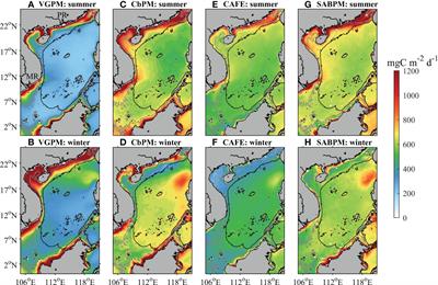 Seasonal variability of satellite-derived primary production in the South China Sea from an absorption-based model